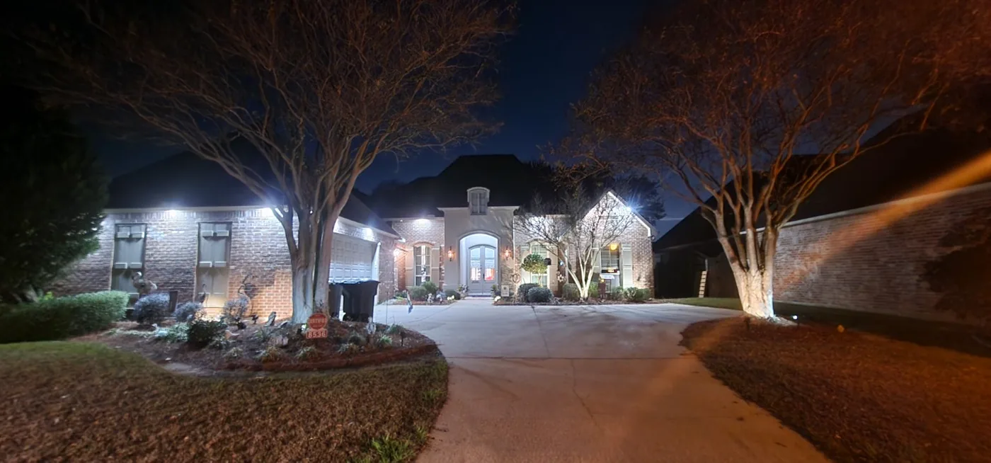 Completed outdoor residential lighting installation
